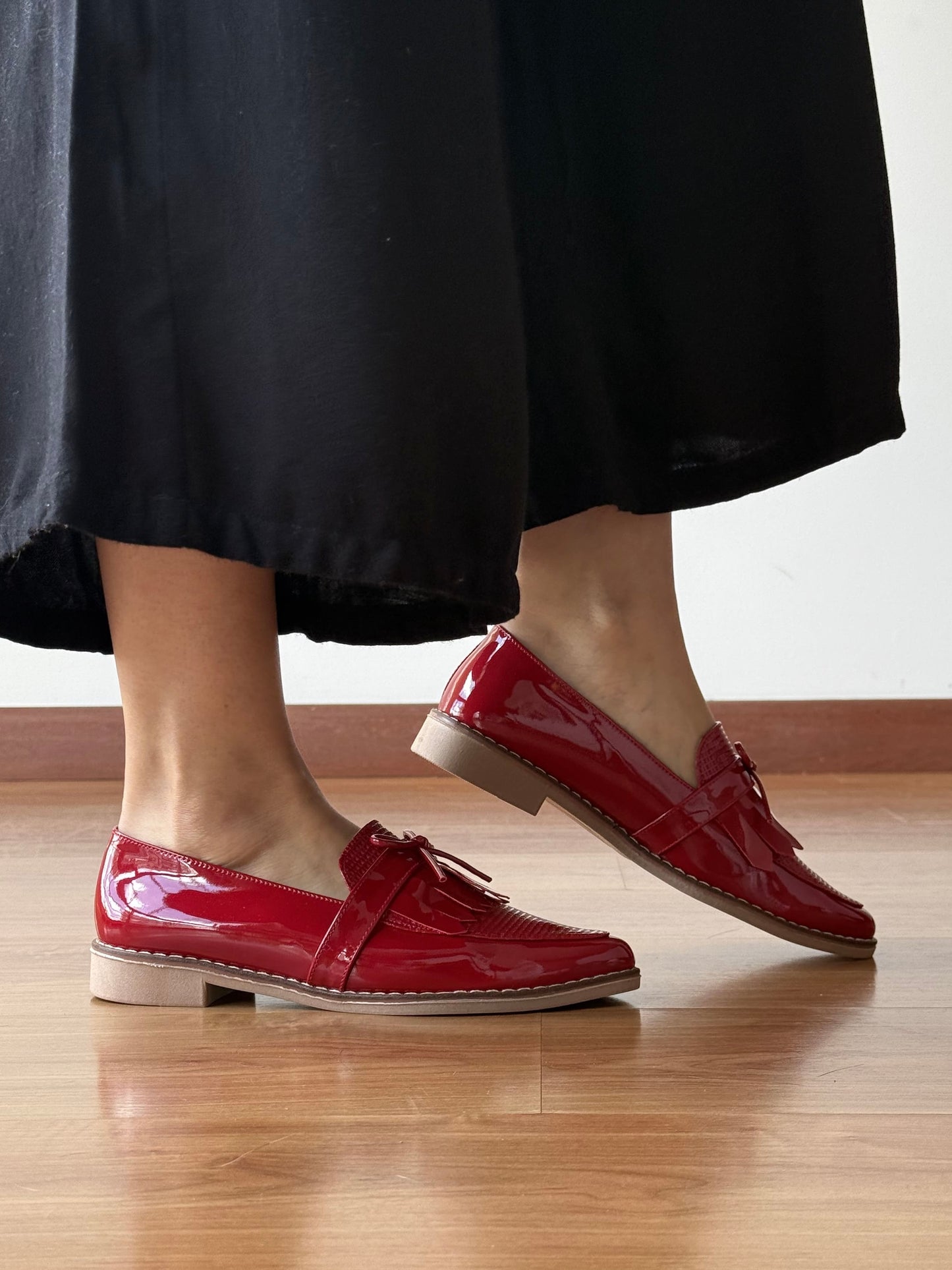 Mocasines Mary Rojo