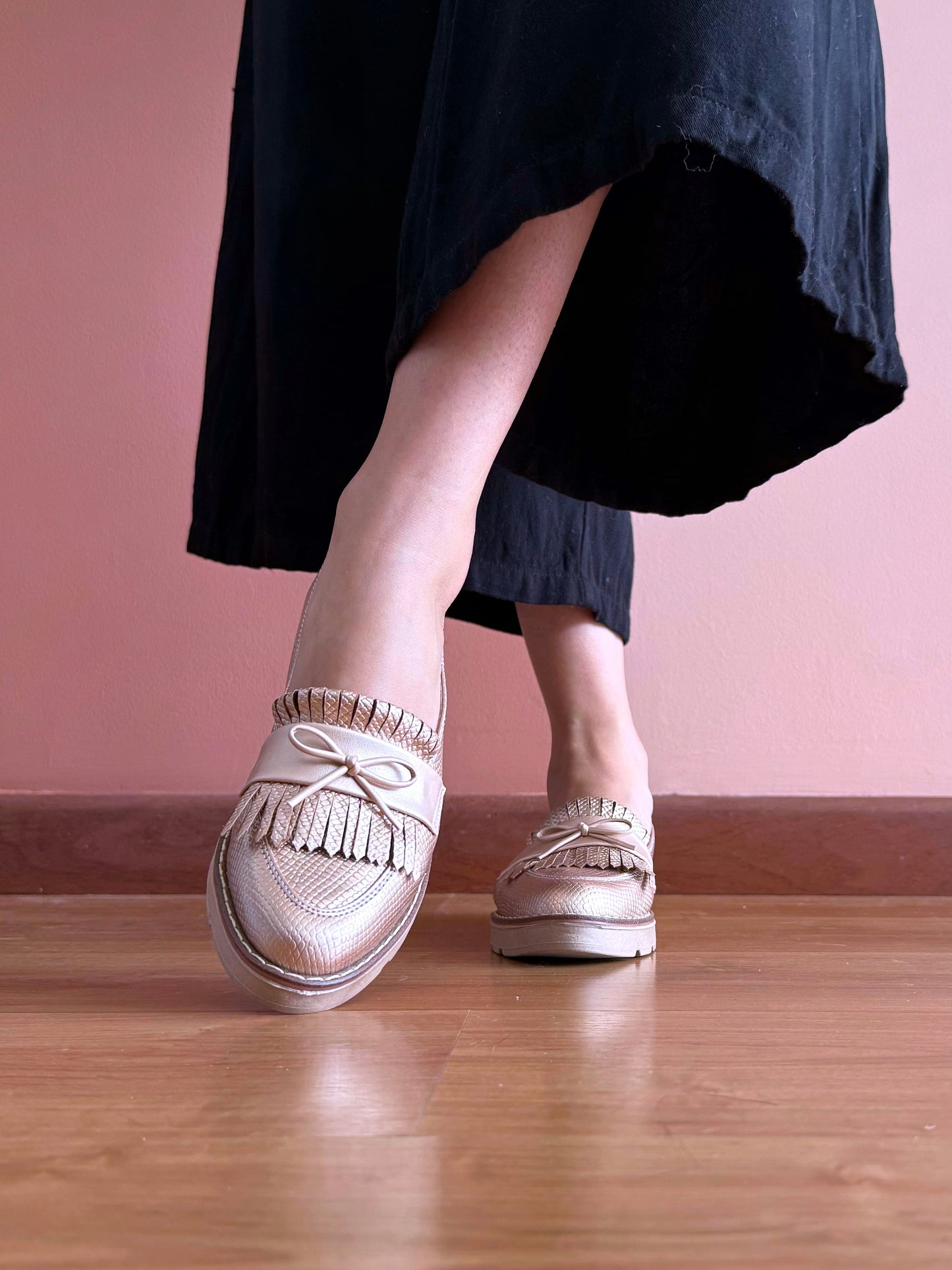 Mocasines Mila Oro Rosa