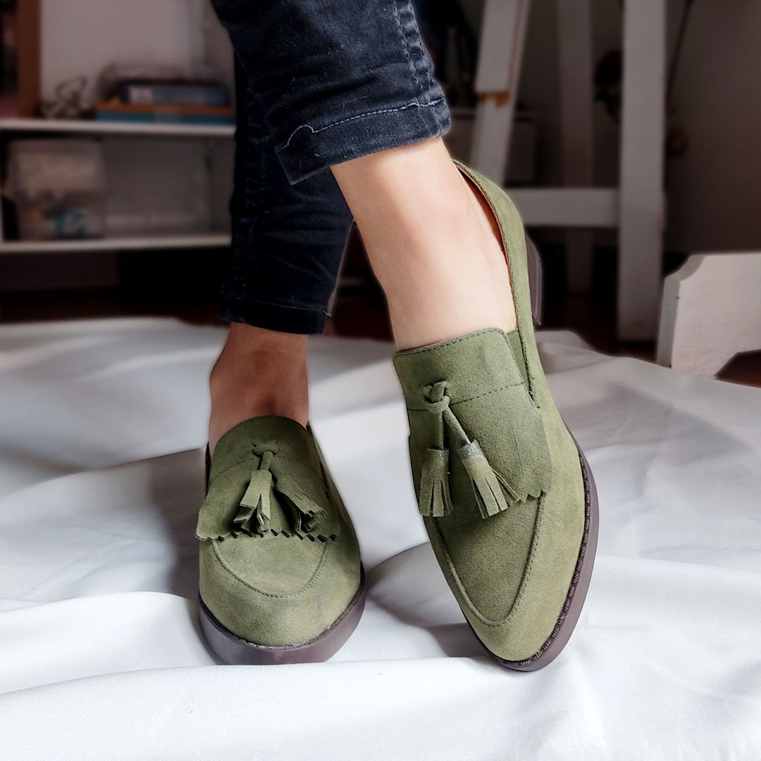 Mocasines Ada Verde Oliva – MARILEO