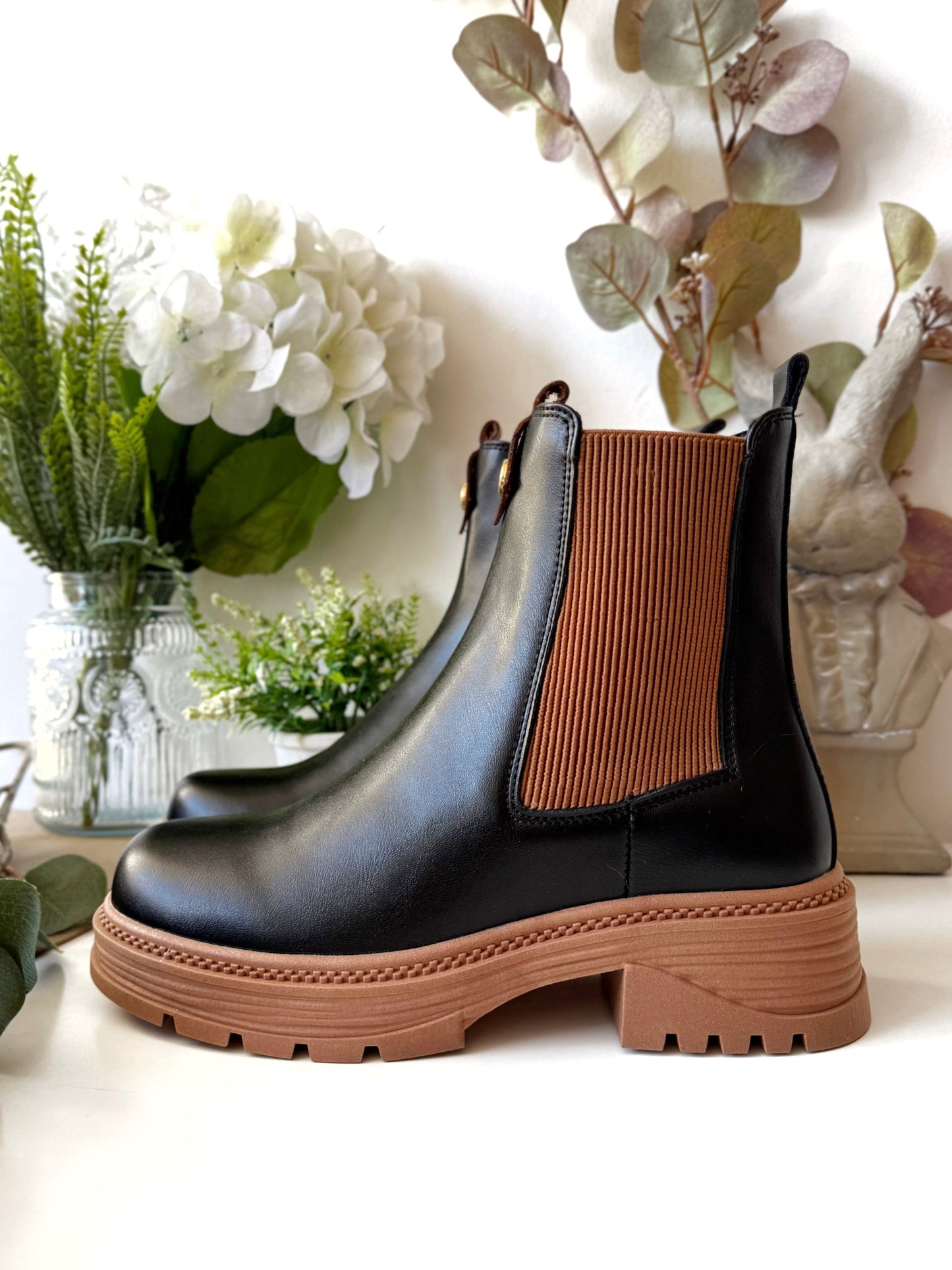 Botines Oria Negro Miel