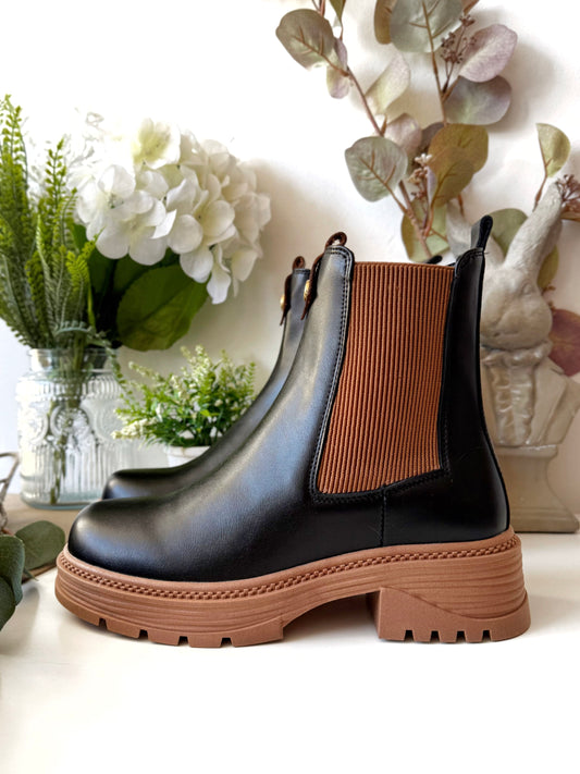 Botines Oria Negro Miel