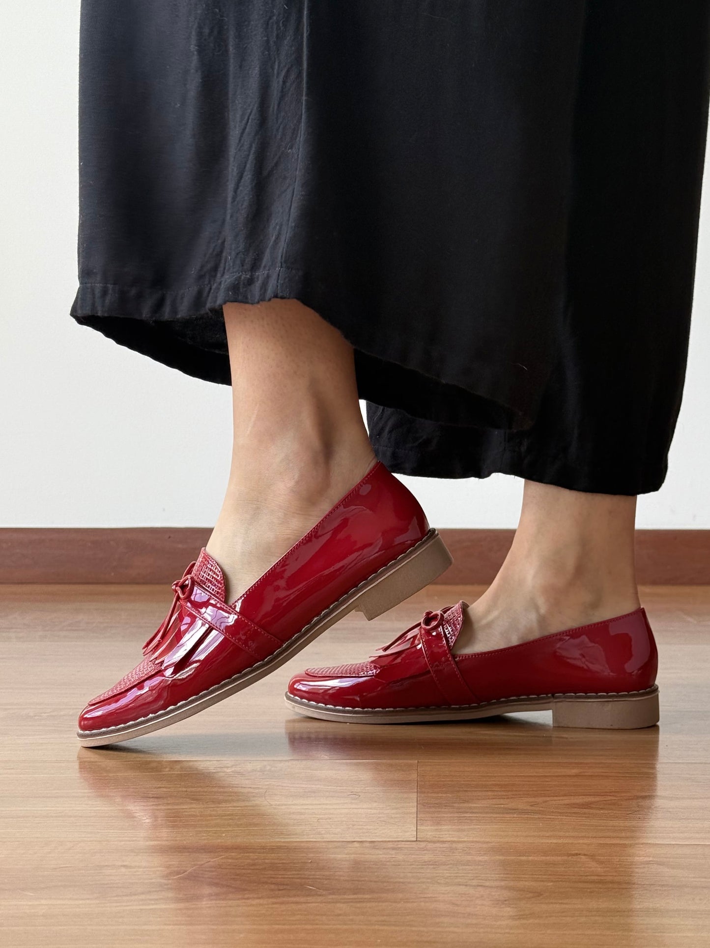 Mocasines Mary Rojo