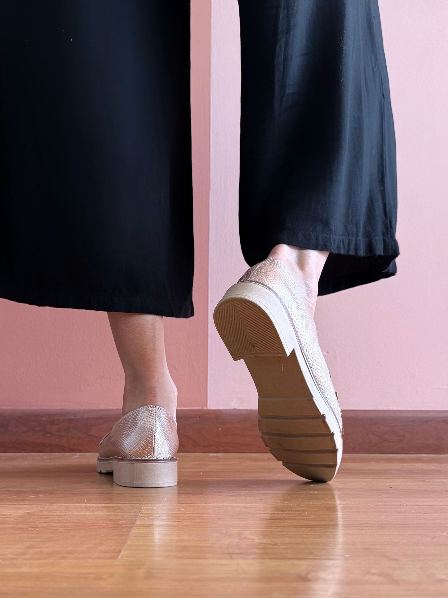 Mocasines Mila Oro Rosa