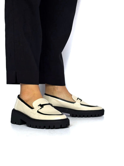 Mocasines Olivia Beige Negro