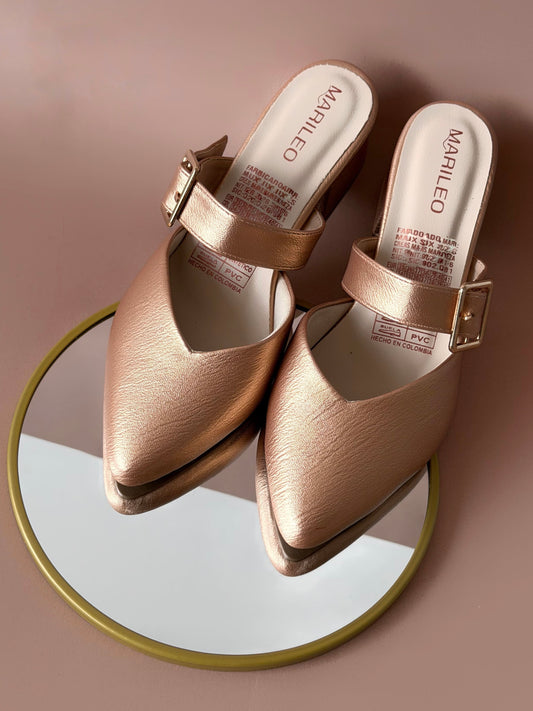 Tacones Litza Oro Rosa