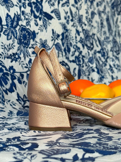 Tacones Maita Oro Rosa