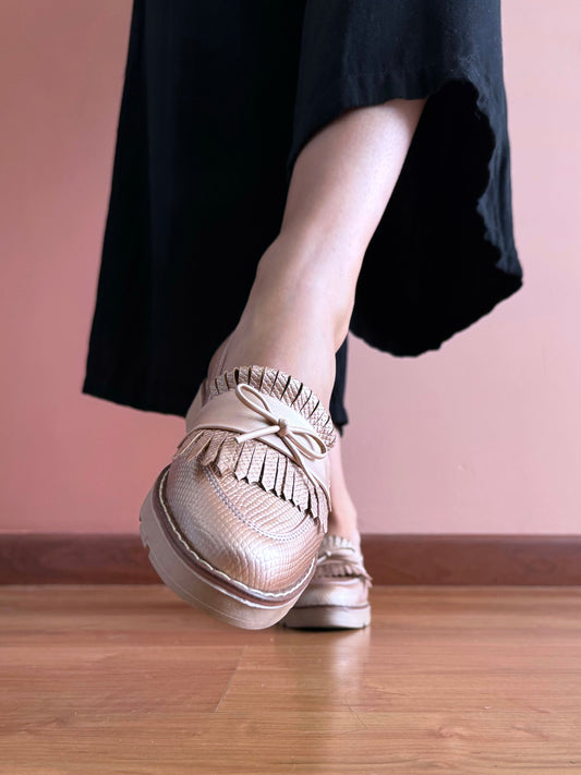 Mocasines Mila Oro Rosa