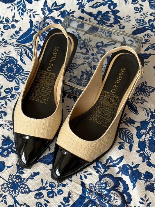 Baletas Salma Beige/Negro